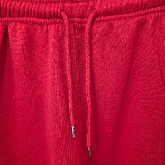 Men’s Dream USA Red Fleece Cargo Sweatpants Size XL –  Drawstring w/ Pockets - Picture 3 of 10